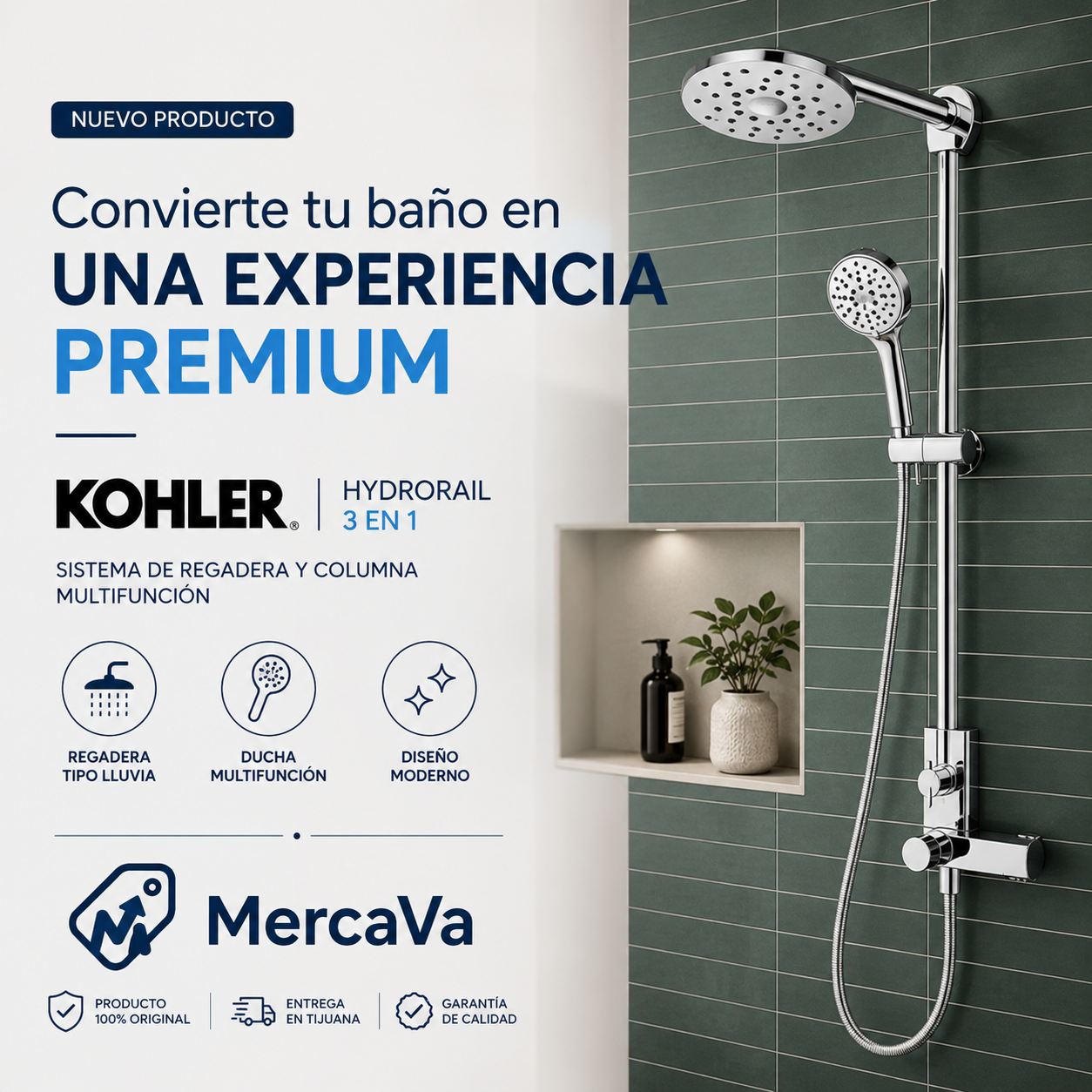 Regadera HydroRail 3en1 KOHLER