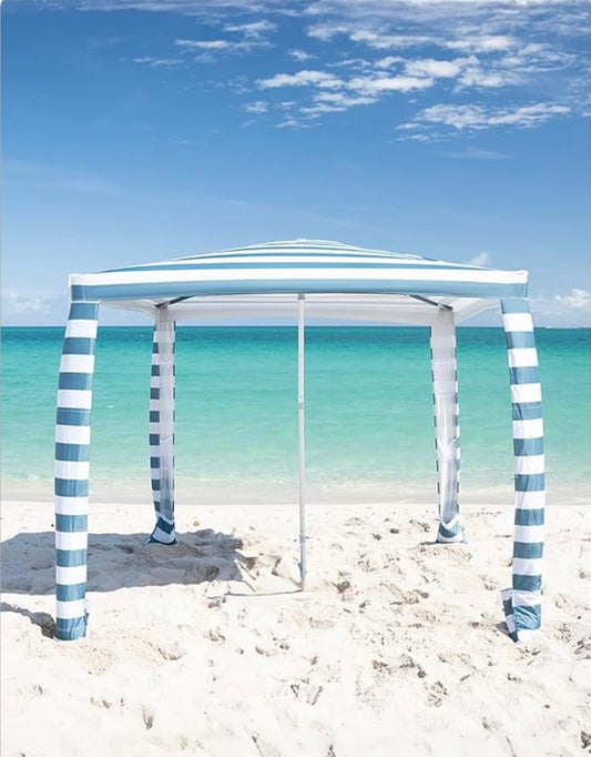 Sombrilla de playa a rayas